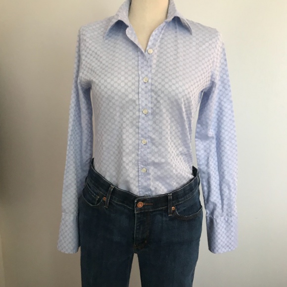 Holt Renfrew - Blue & White Button Down Shirt / Top - Picture 1 of 8
